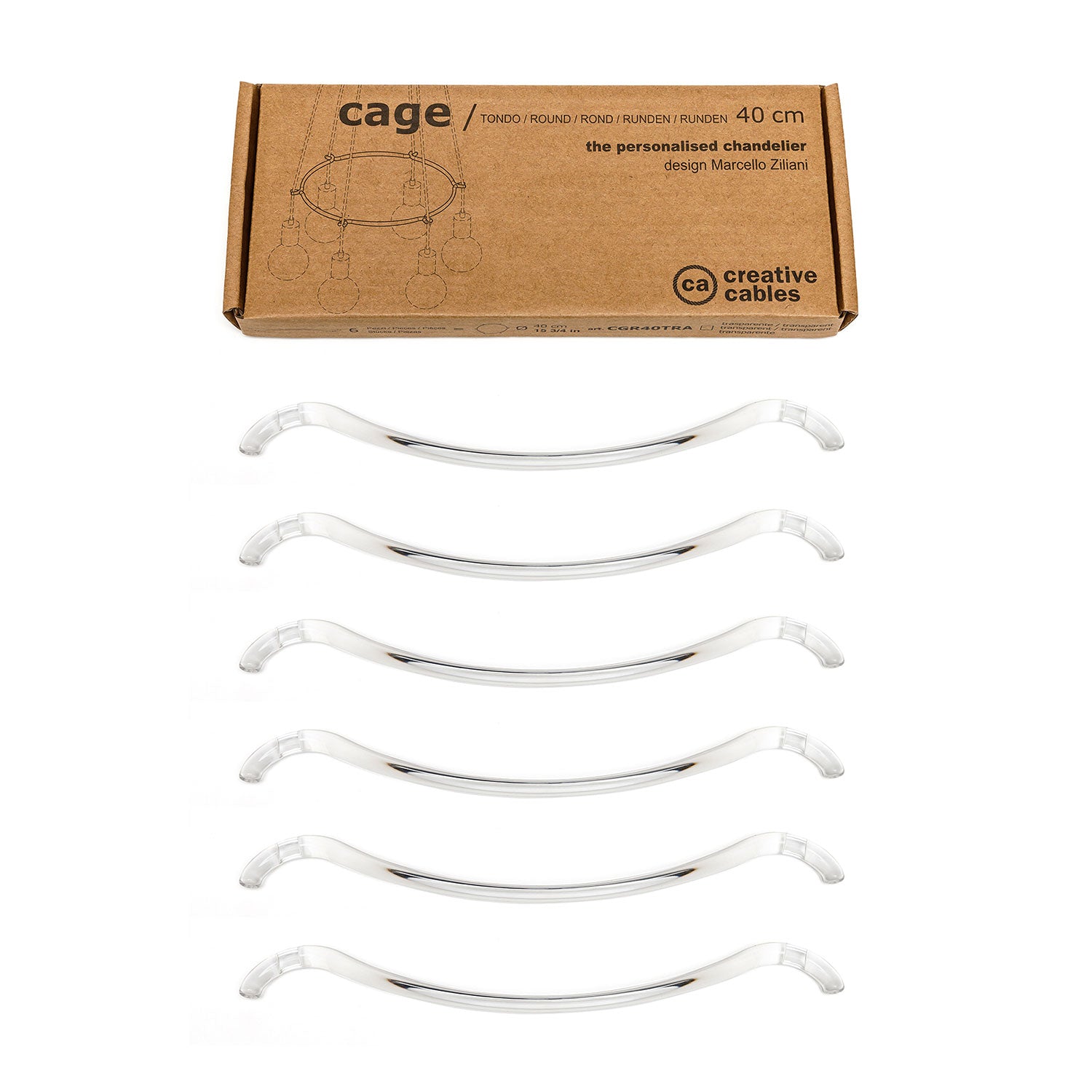 Cage Cerchio - Struttura per lampadari - Trasparente S - Ø 40 cm