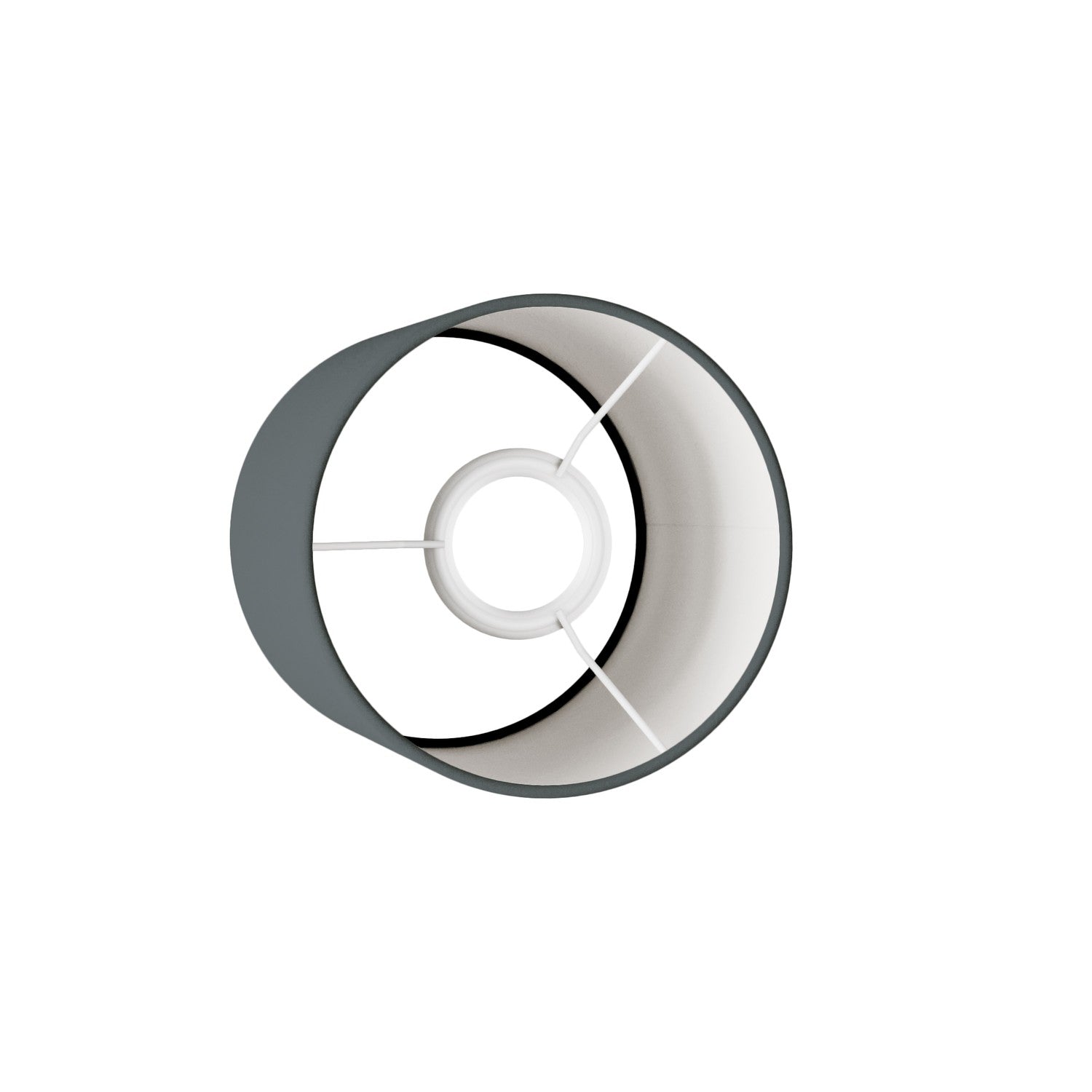 Paralume Cilindro S in tessuto con attacco E27 - Made in Italy - Teletta Grigio Scuro