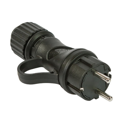 Ștecher Schuko Negru 16A 250V IP44 pentru exterior - Compatibil Sistem Modulair - Negru