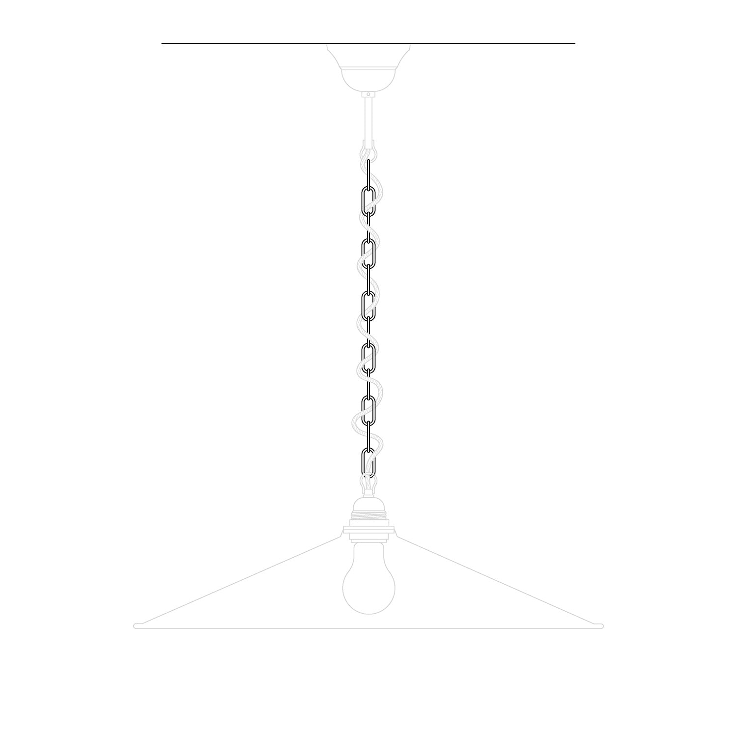 Lanț Genovez din fier pentru candelabre și suspensii - Lungime 50 cm