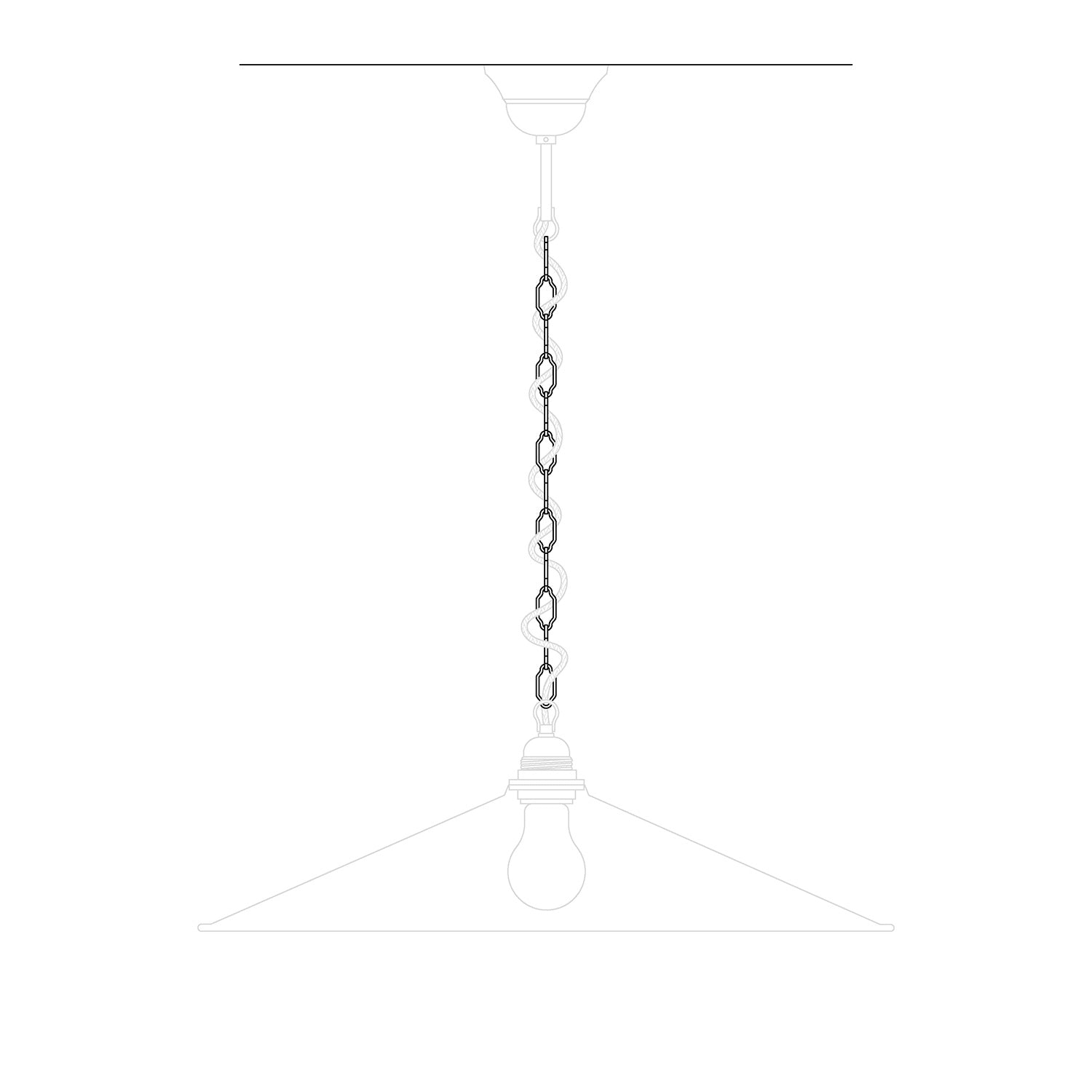 Lanț Cattedrale din fier pentru candelabre și suspensii - Lungime 50 cm