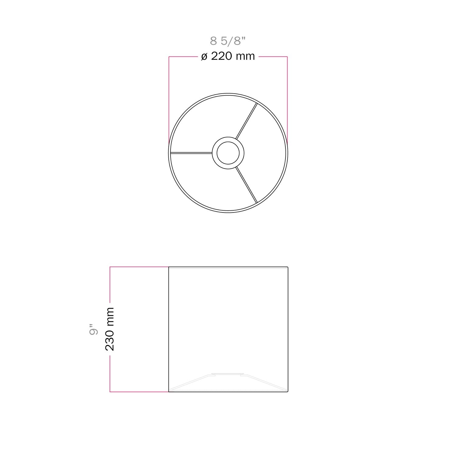 Paralume Cilindro M in tessuto con attacco E27 - Made in Italy - Cinette Verde Pistacchio