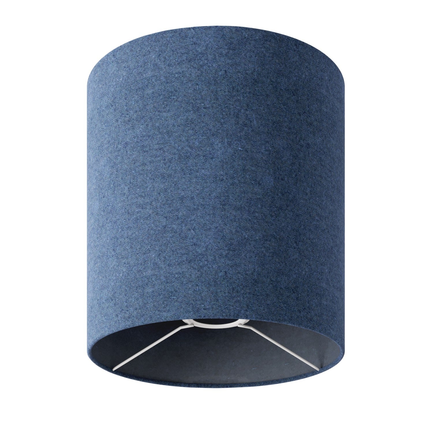 Paralume Cilindro M in tessuto con attacco E27 - Made in Italy - Lana Blu