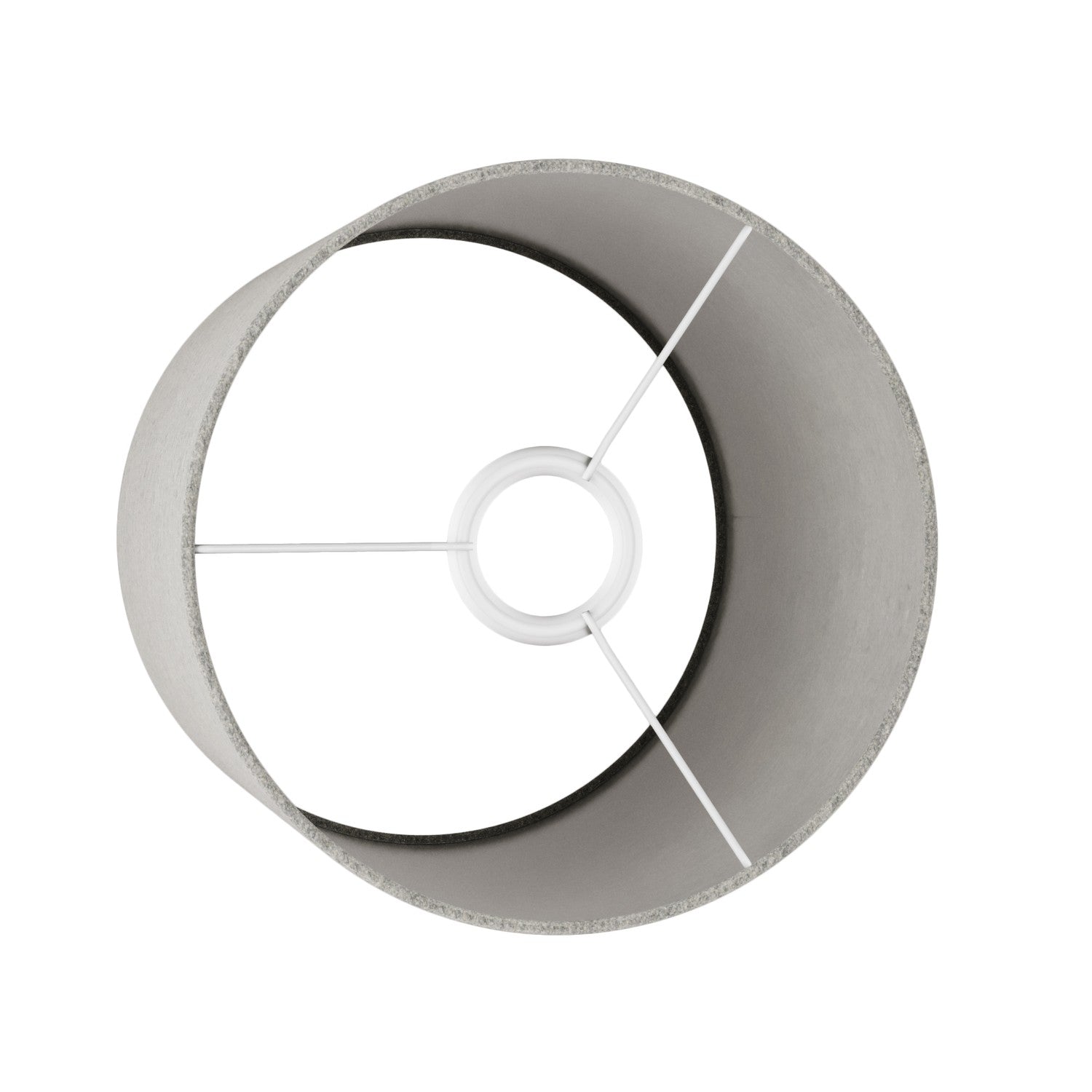 Paralume Cilindro M in tessuto con attacco E27 - Made in Italy - Lana Grigio Chiaro