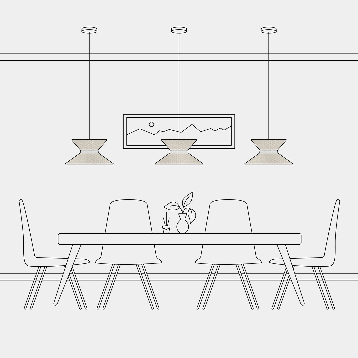 Paralume in tessuto Clessidra per lampada a sospensione - Lana Beige Lana sabbia