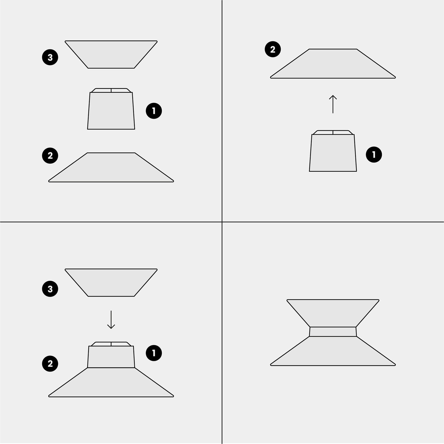 Paralume in tessuto Clessidra per lampada a sospensione - Lana Grigio Scuro Lana grigio scuro