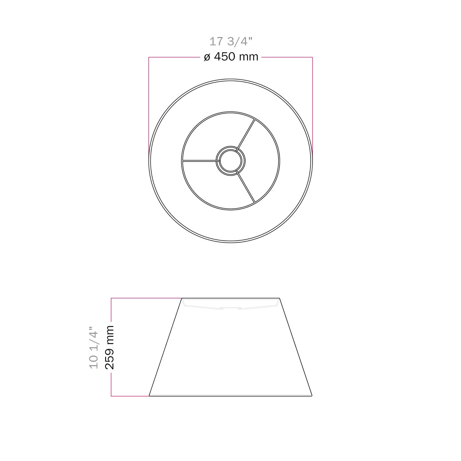Paralume Impero L per sospensione con attacco E27 - Made in Italy - Lana Aragosta