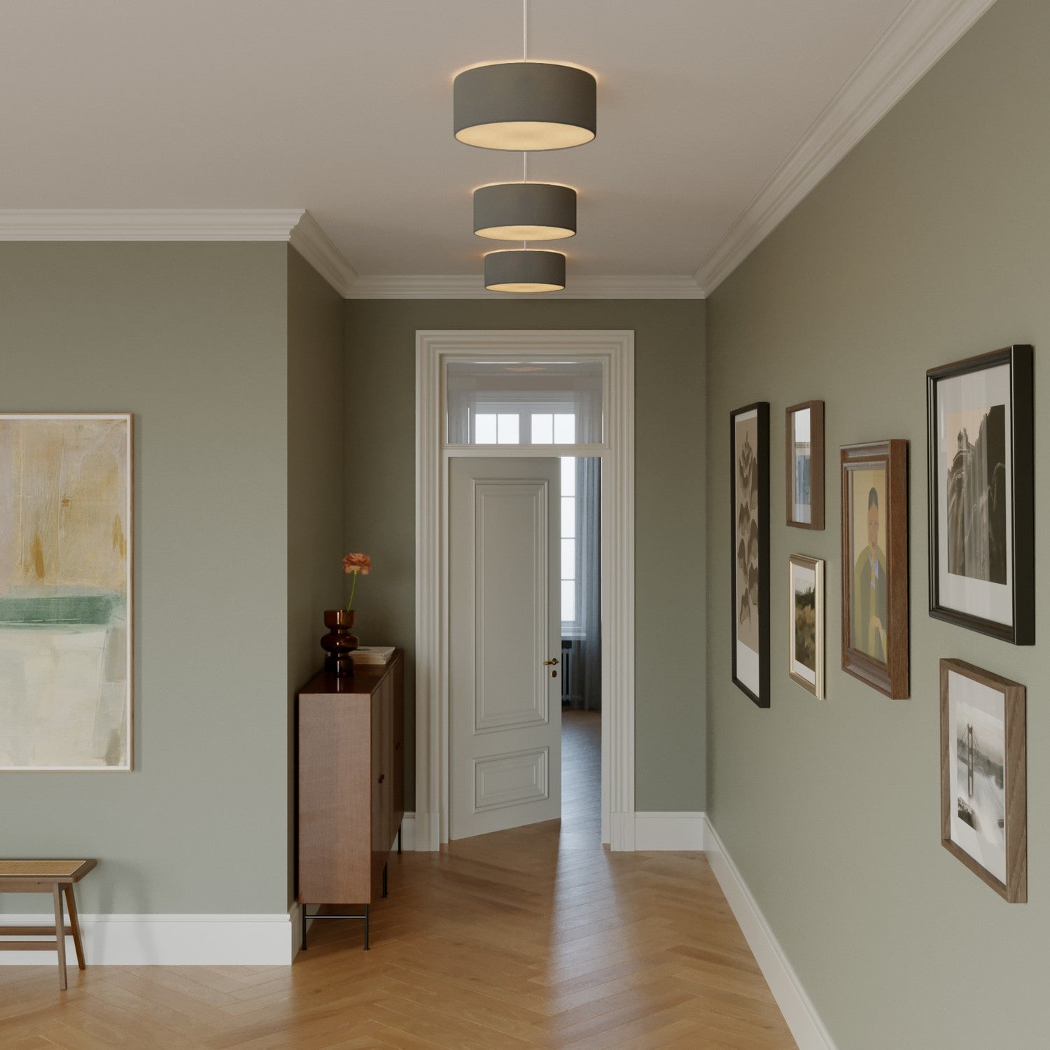 Plafoniera in tessuto Small - Made in Italy - Teletta Grigio Scuro