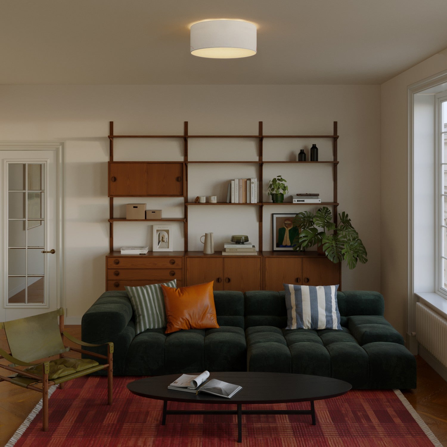 Plafoniera in tessuto Medium Slim - Made in Italy- Arenal Sabbia