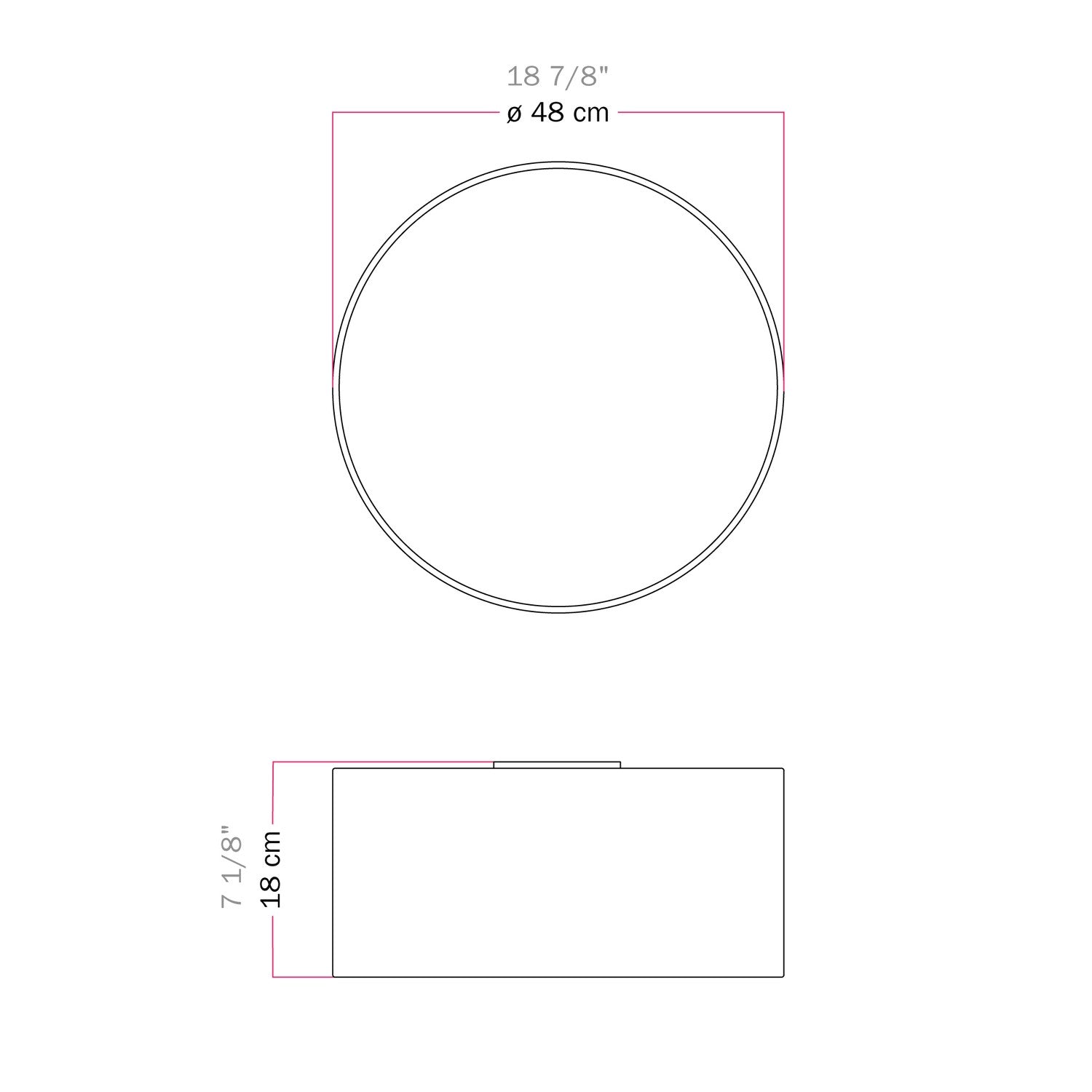 Plafoniera in tessuto Medium Slim - Made in Italy - Cinette Verde Pistacchio