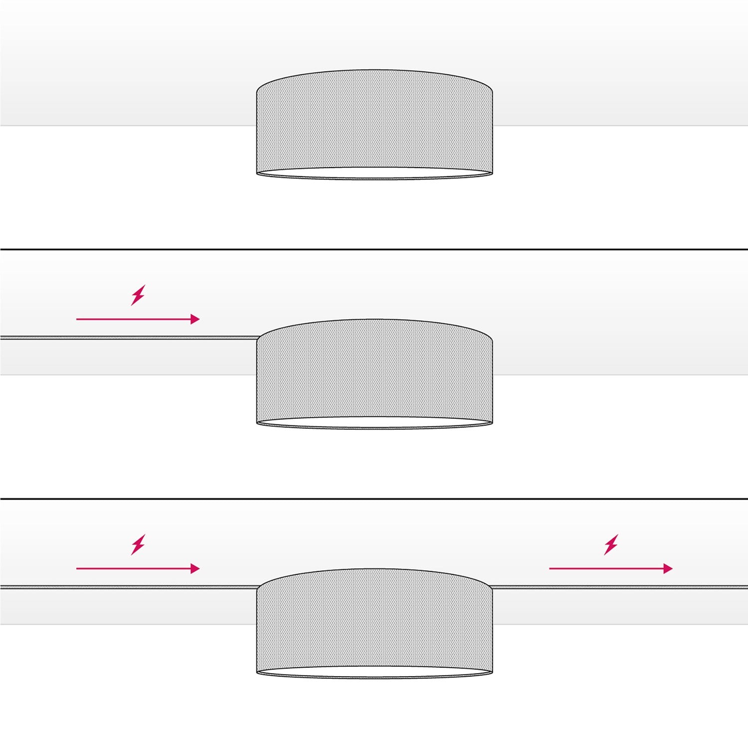 Plafoniera in tessuto Medium Slim - Made in Italy - Teletta Lilla
