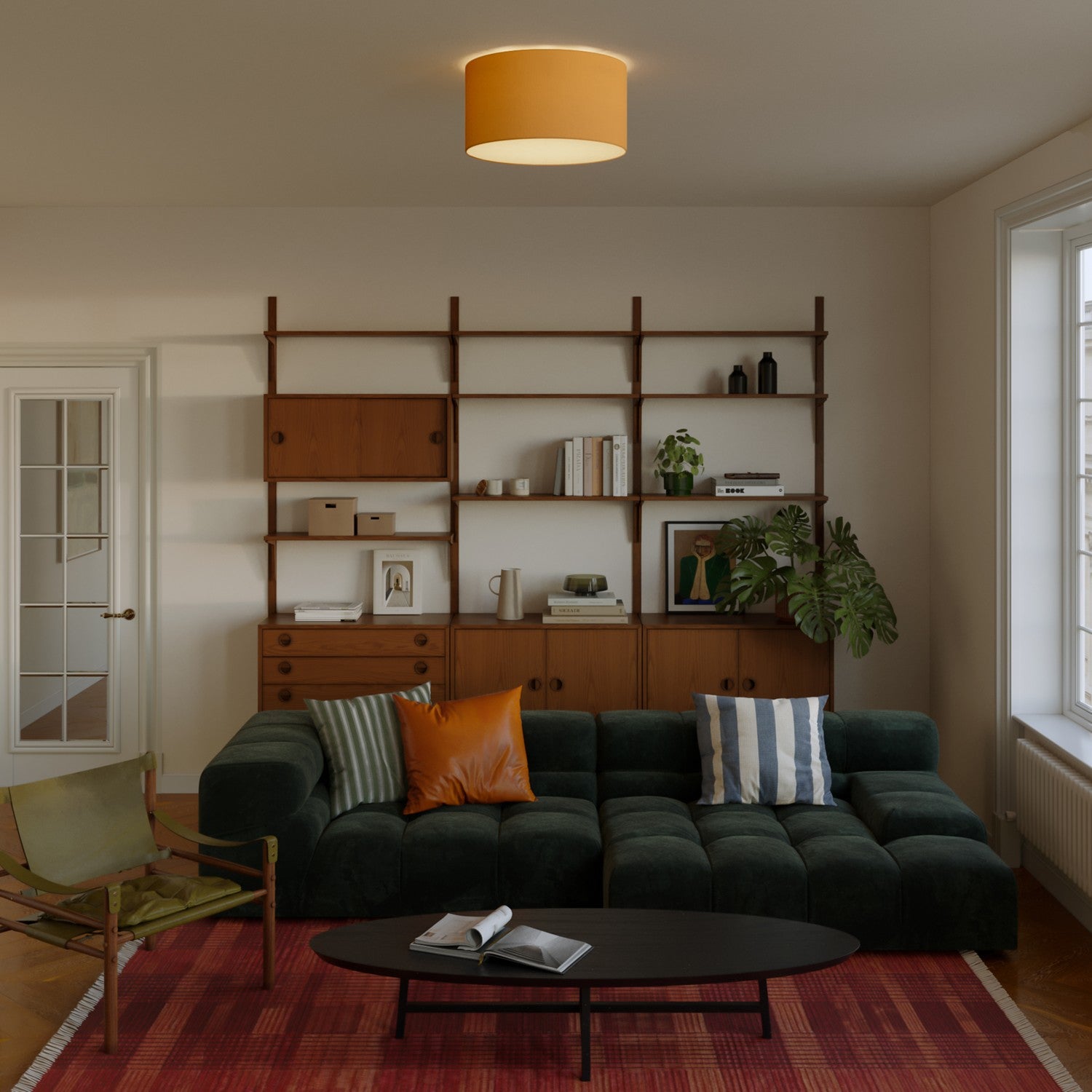 Plafoniera in tessuto Medium - Made in Italy - Teletta Mandarino