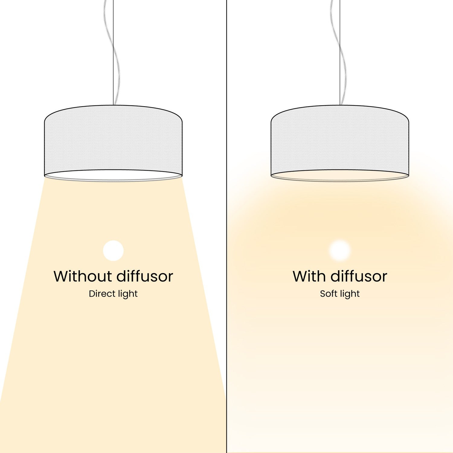 Lampada a sospensione con paralume in tessuto Cilindro Small - Made in Italy - Lana Grigio Scuro Si