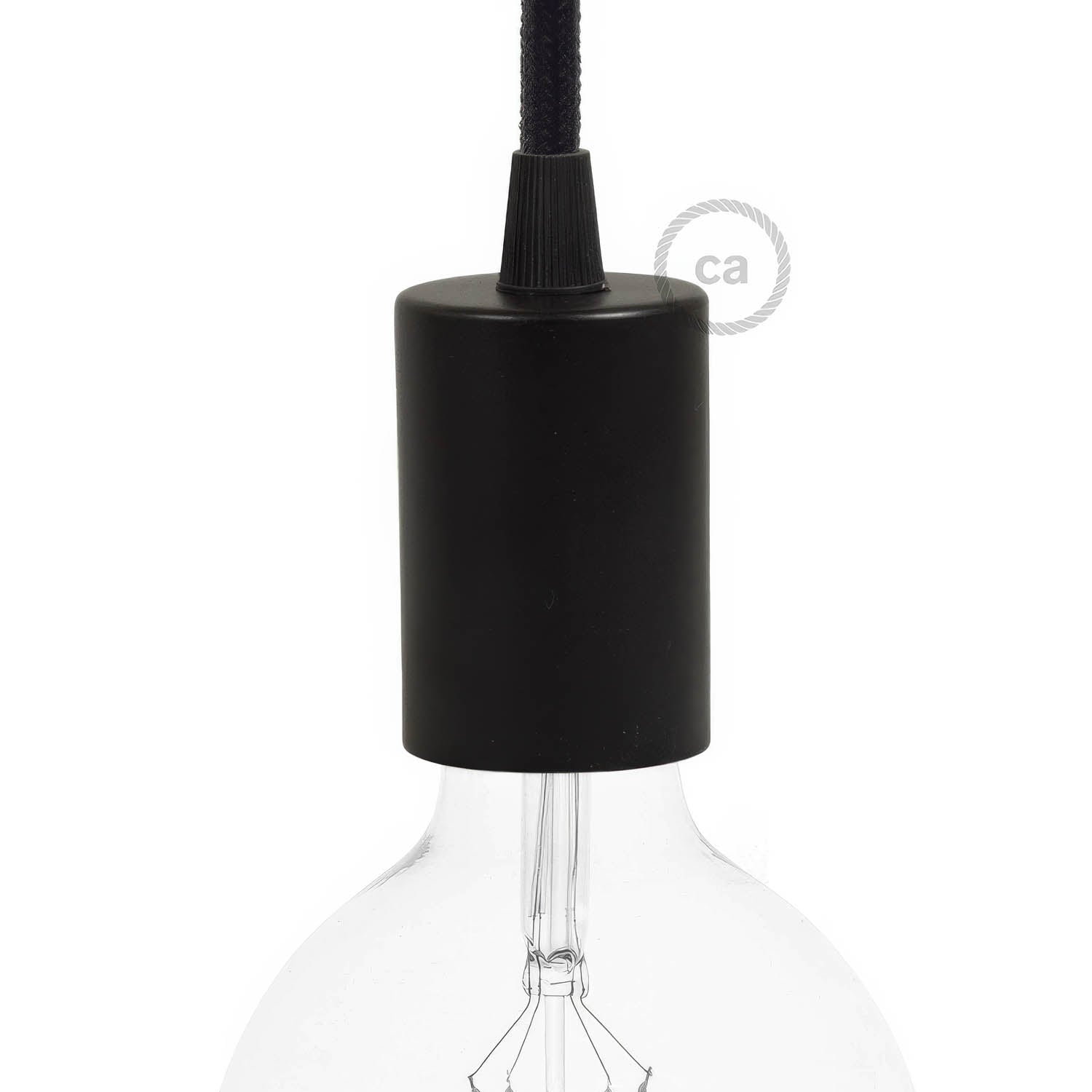 Kit dulie E27 cilindrică din metal - Negru