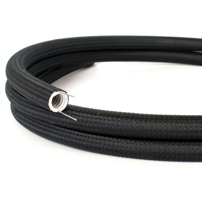 Creative-Tube, diametru 20 mm, acoperit cu material textil cu efect de mătase RM04 Negru, conductă electrică modelabilă