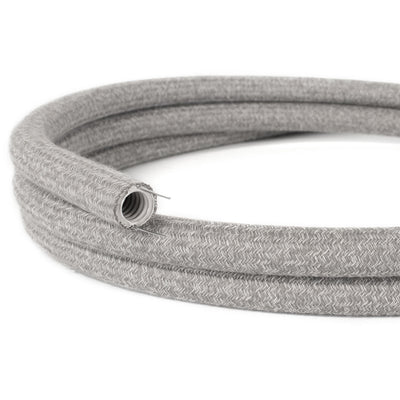 Creative-Tube, diametru 20 mm, acoperit cu material textil RN02 in natural gri, canal de cabluri modelabil
