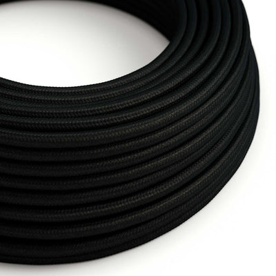 Cablu electric rezistent la UV pentru exterior, rotund, îmbrăcat în material textil Negru SM04 - compatibil cu Eiva Outdoor IP65