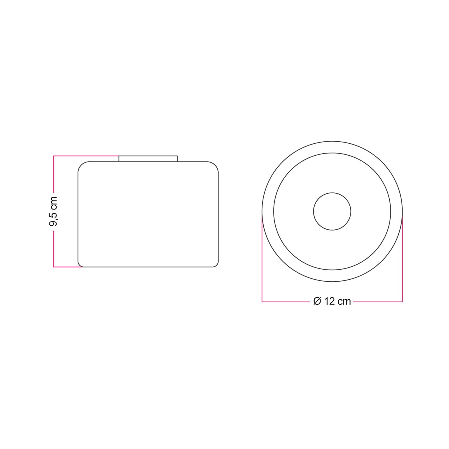 Applique con lampadina Ghost mini smoky - Nero