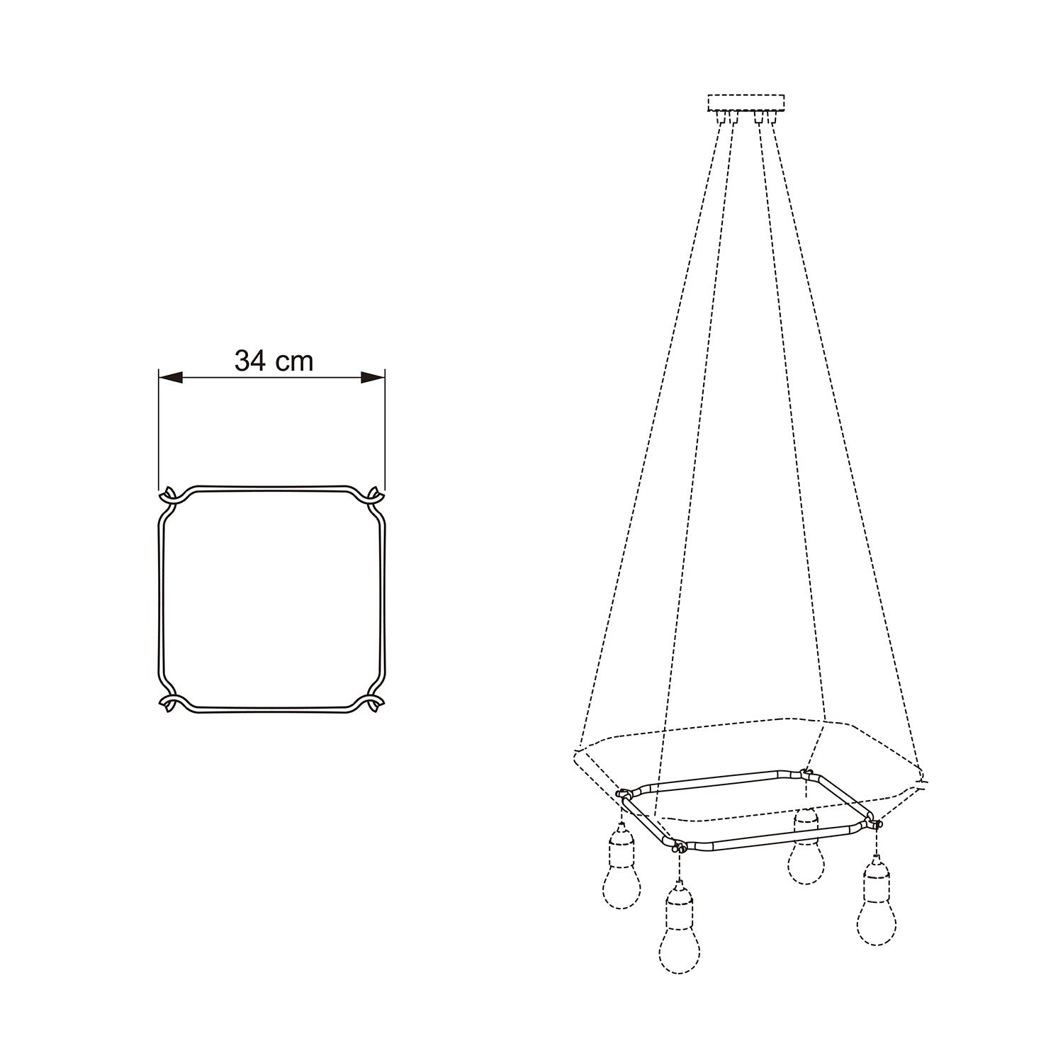 Cage Quadrato - Struttura per lampadari - Trasparente S - L 34 cm