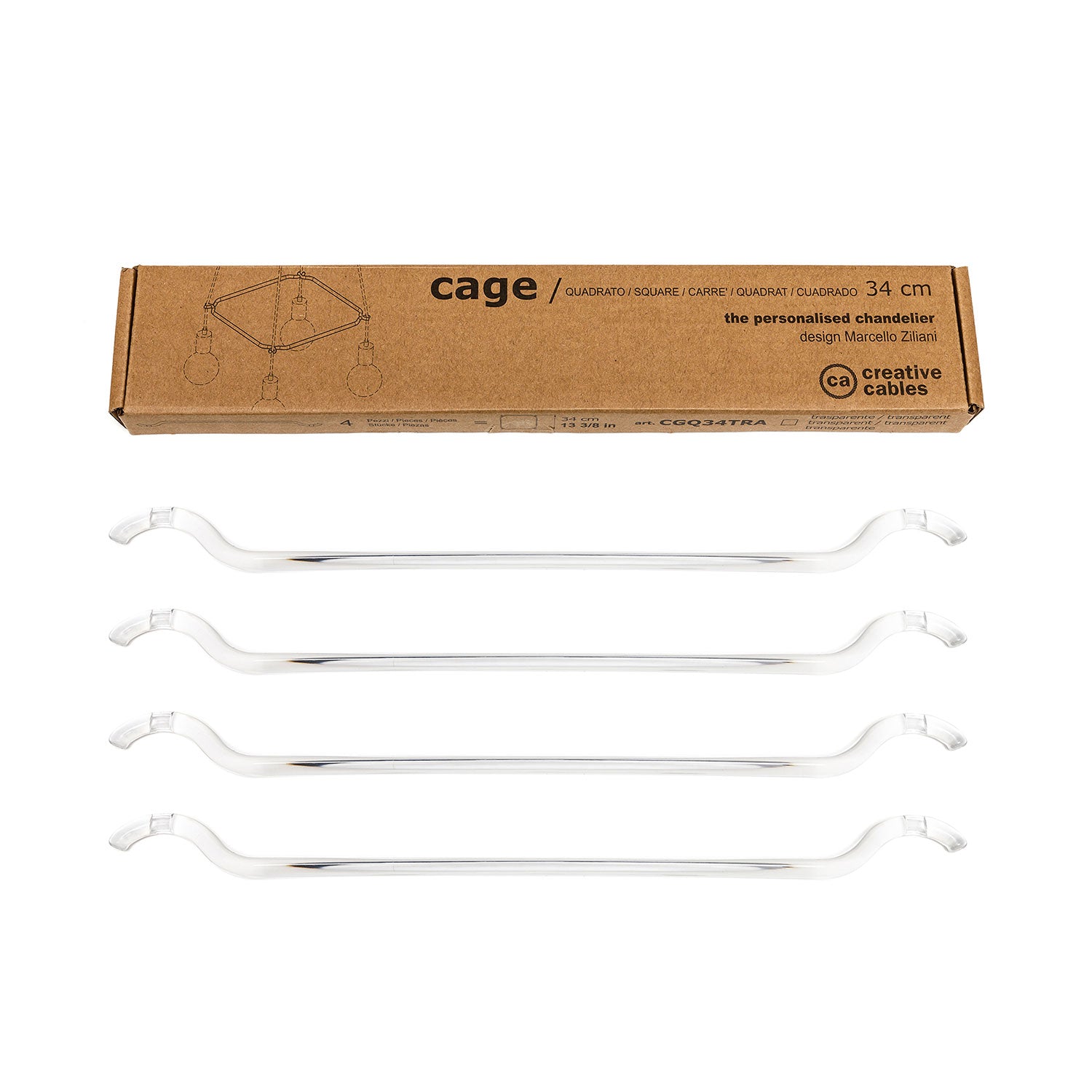 Cage Quadrato - Struttura per lampadari - Trasparente S - L 34 cm