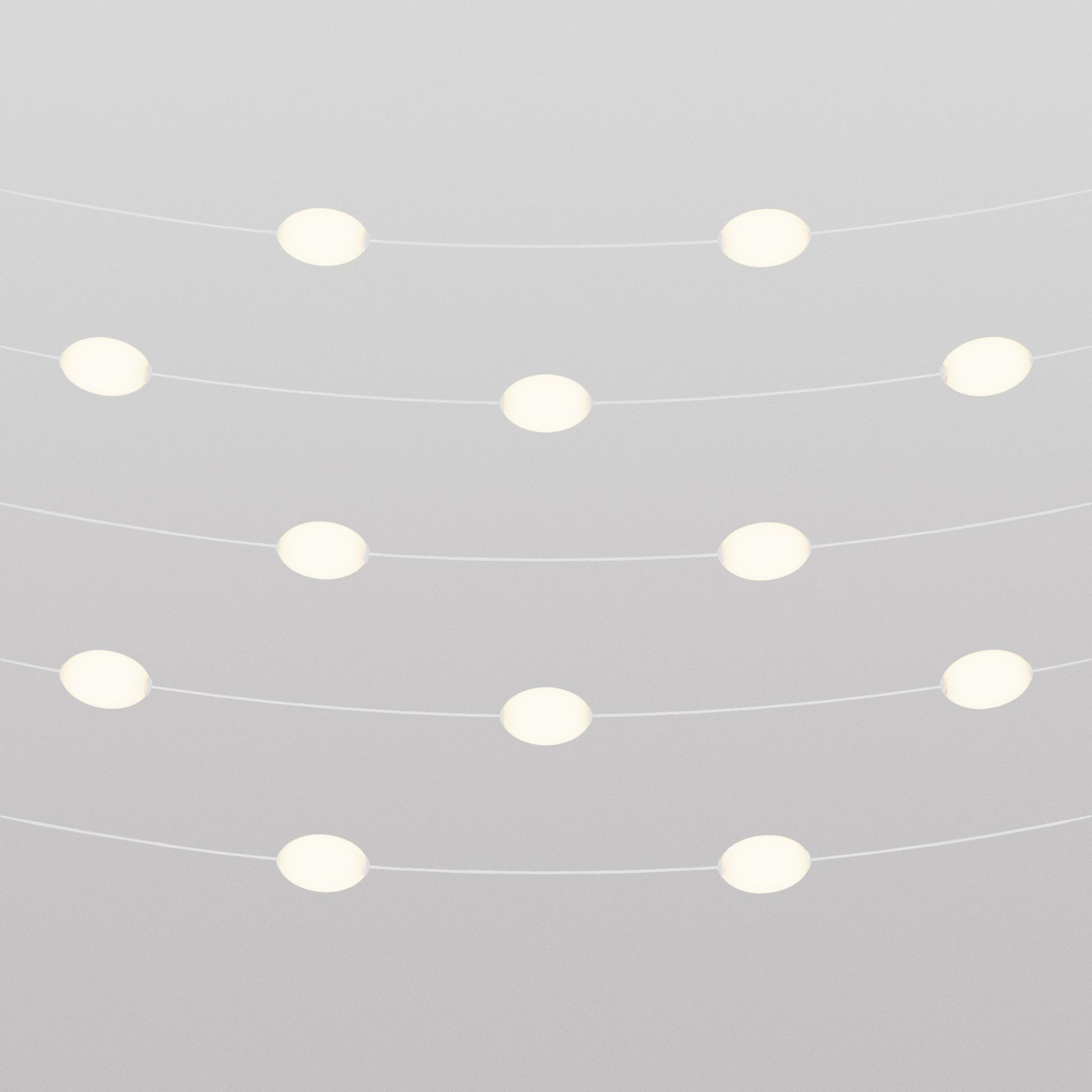Catena luminosa 12 punti luce da esterno IP67 Bianco sabbia - Marina12