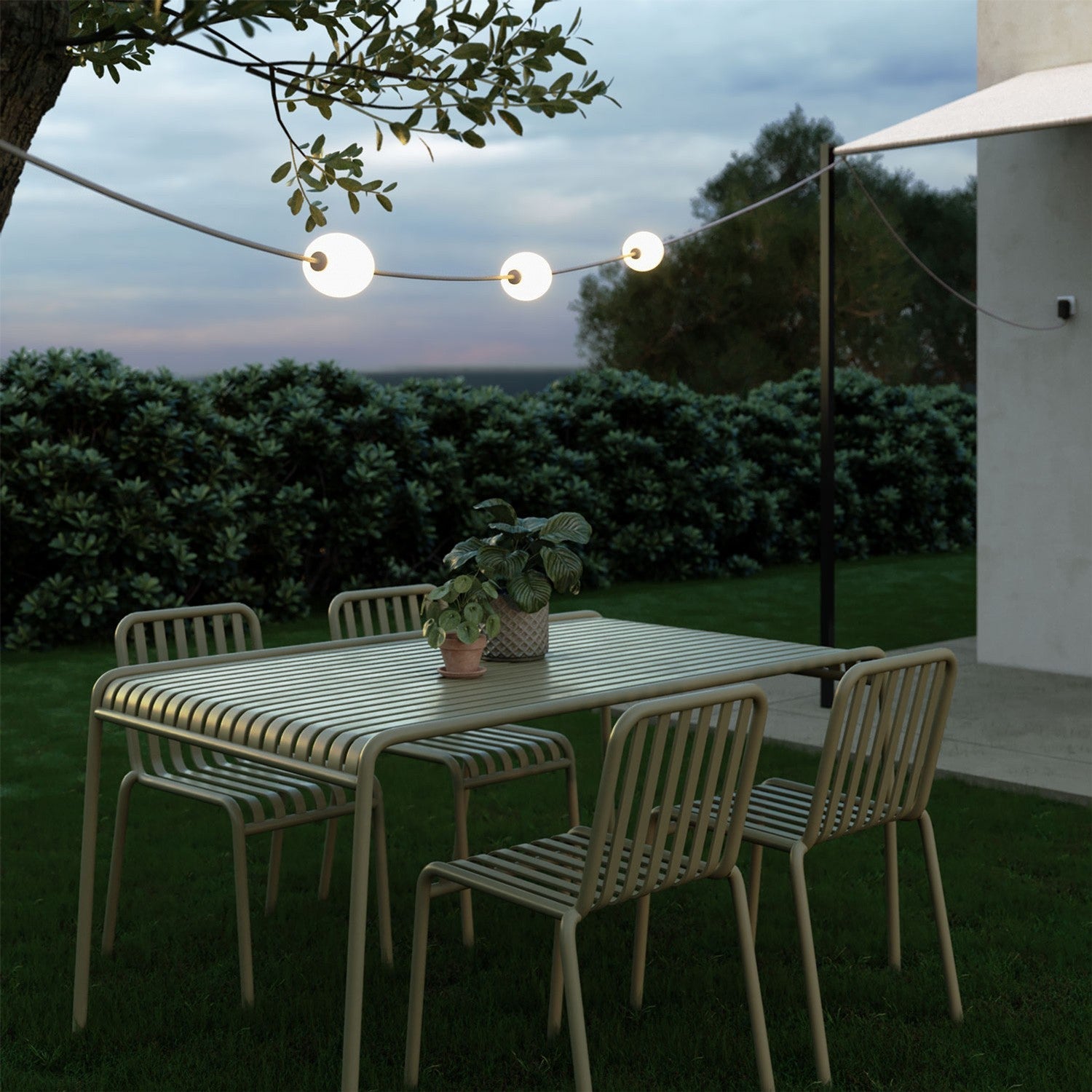 Catena luminosa 3 punti luce da esterno IP67 Grigio - Marina3