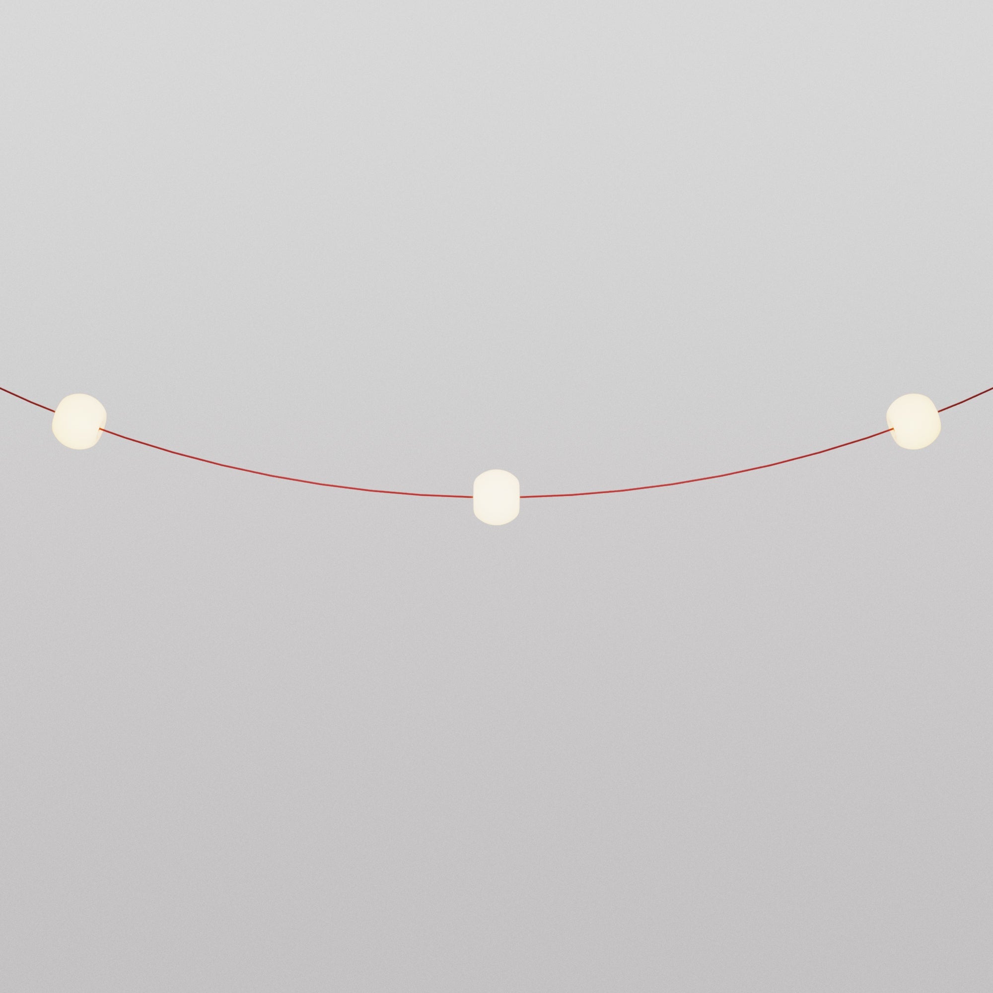 Catena luminosa 3 punti luce da esterno IP67 Rosso Stella Marina - Marina3 Cherry 140 cm