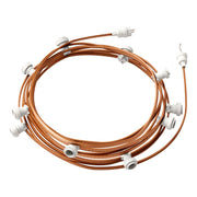 Catenaria Sistema Lumet da 12,5 m con cavo tessile CM22, 10 portalampada, gancio e spina bianchi