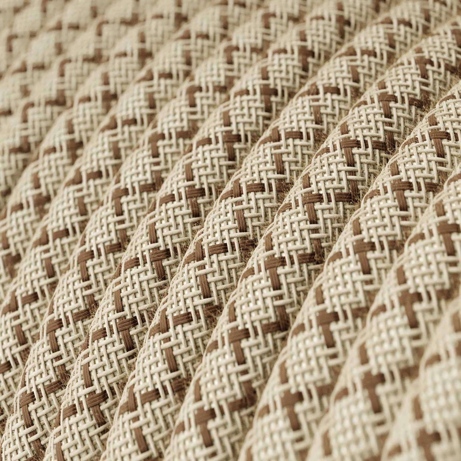 Cavo elettrico tessile Corteccia e Beige Losanga - L'Originale Creative Cables, la scelta migliore per le tue lampade - RD63