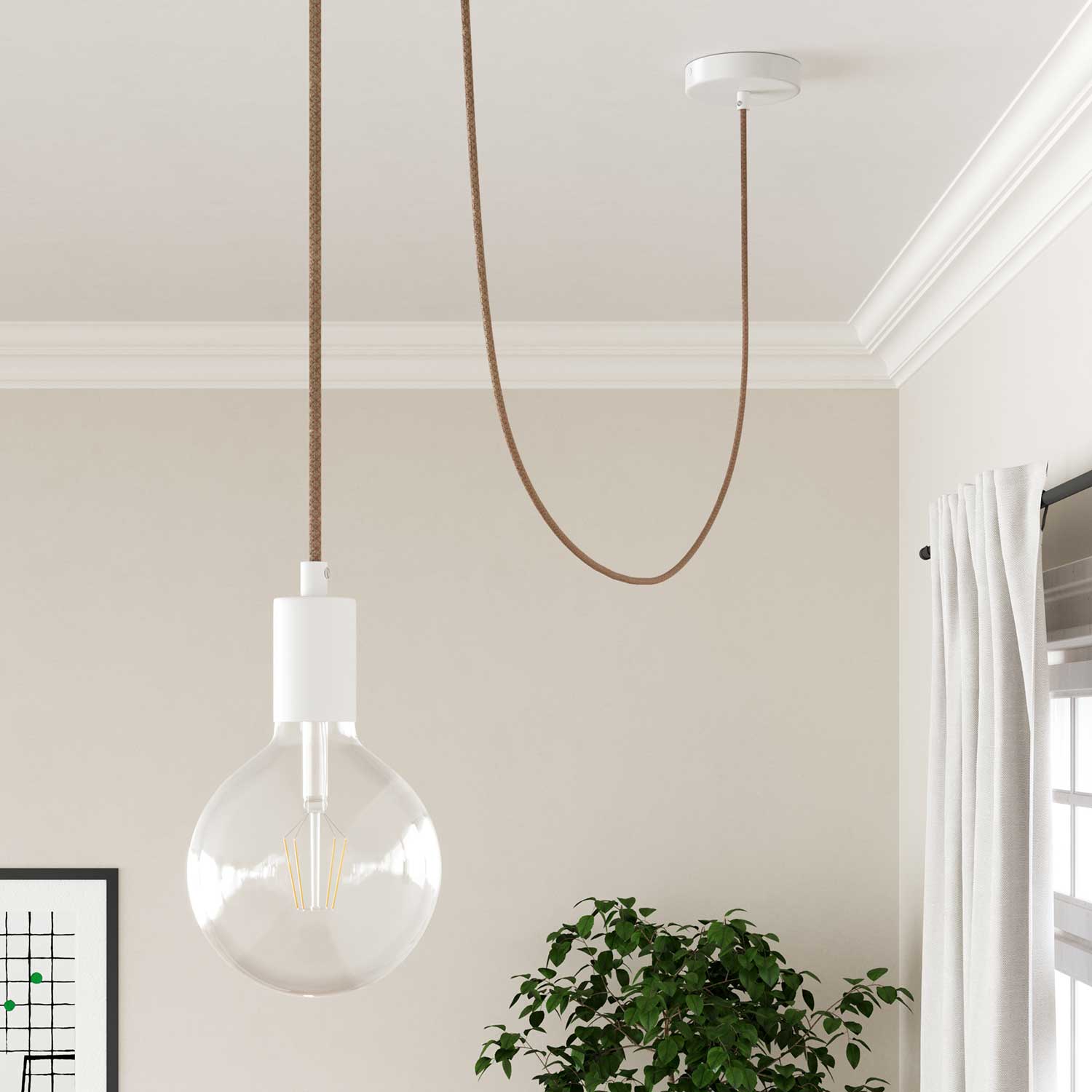 Cavo per illuminazione Rosa Antico e Beige Losanga - L'Originale Creative Cables, ideale per i tuoi progetti luminosi - RD61