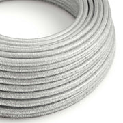 Cavo tessile colorato Argento lucido e glitterato - L'Originale Creative Cables, per lampade e impianti a vista di design - RL02