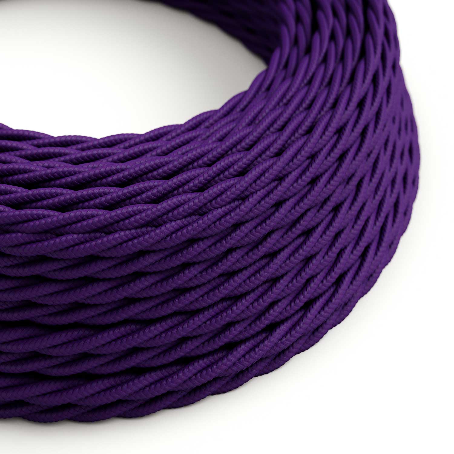 Cavo tessile colorato trecciato Viola Imperiale - L'Originale Creative Cables, per decorazioni luminose uniche - TM14