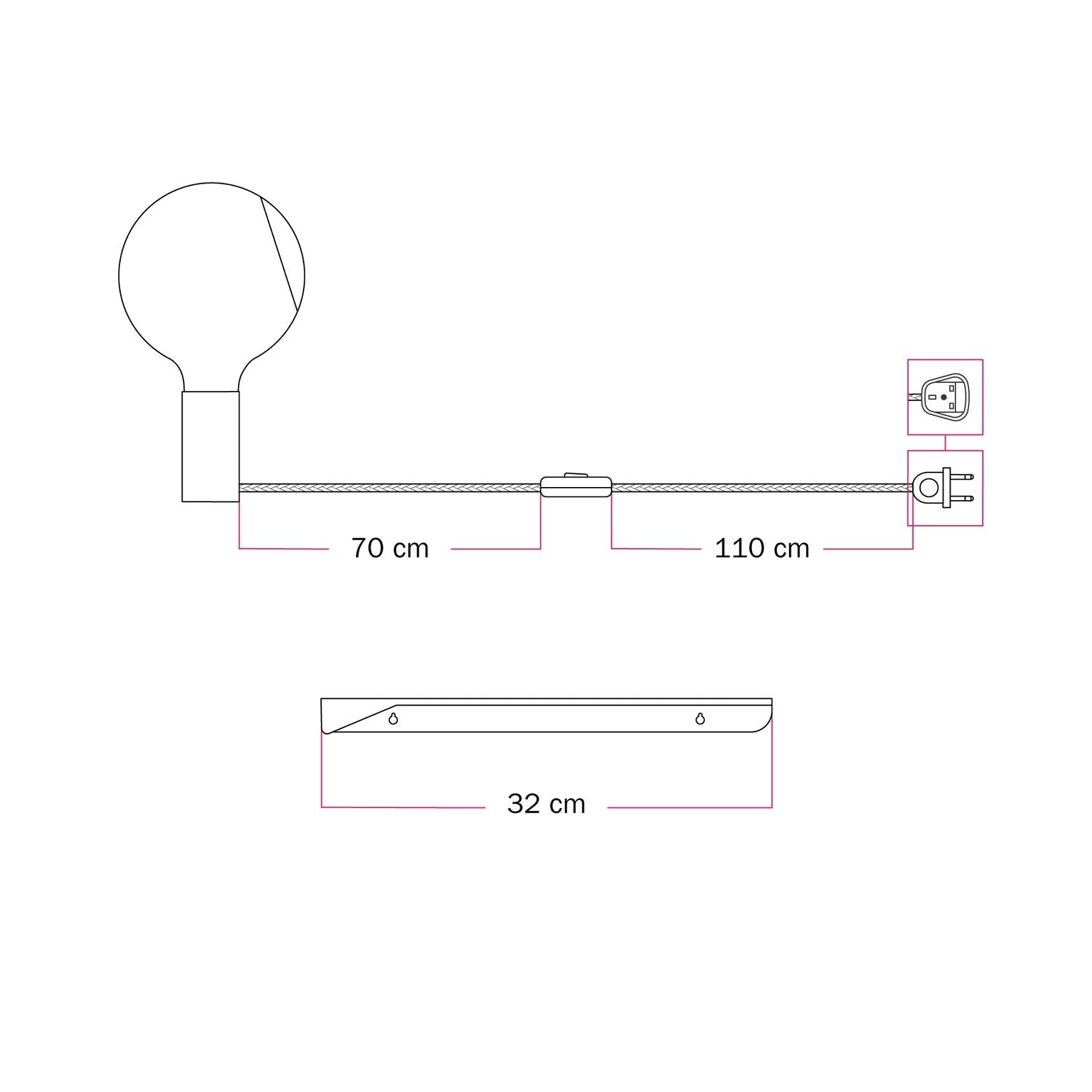 Combo Camo - Lampada con mensola - Bianco