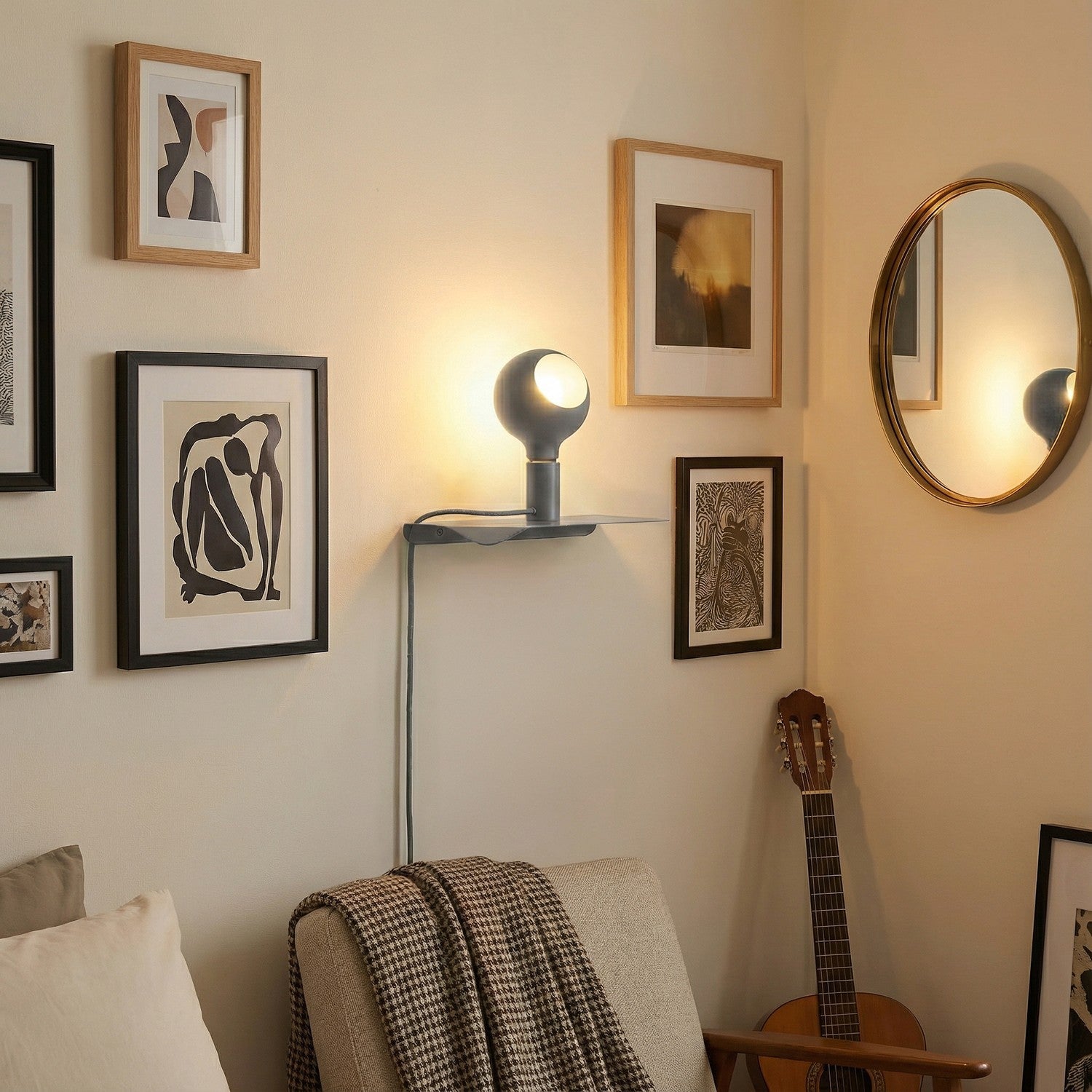 Combo Camo - Lampada con mensola - Grigio