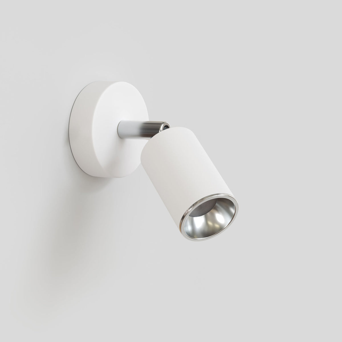 Faretto GU10 orientabile da parete o soffitto Bispot - Bianco opaco / Cromo Si No
