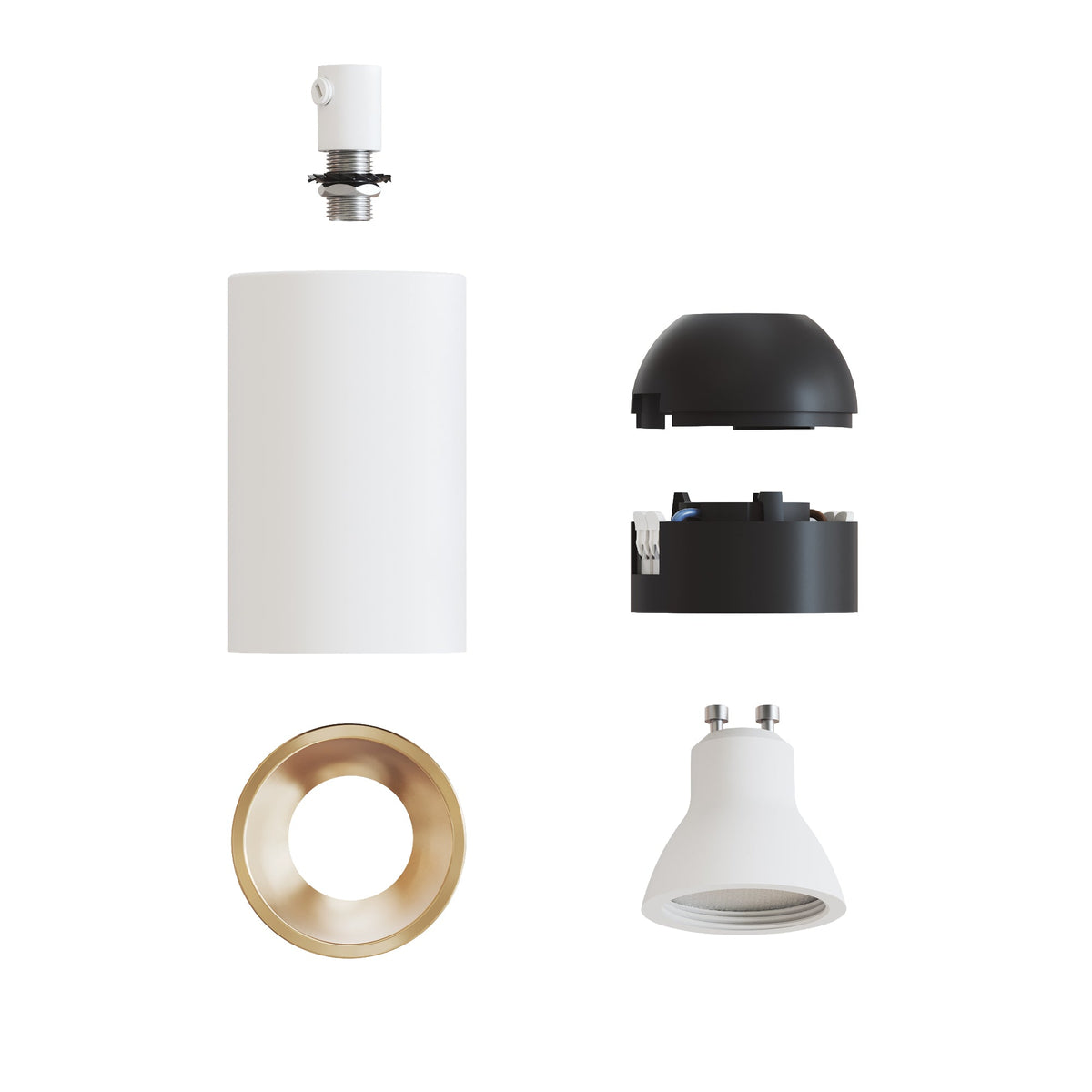 Faretto GU10 Spotlight LED Bispot - Bianco opaco / Bronzo satinato