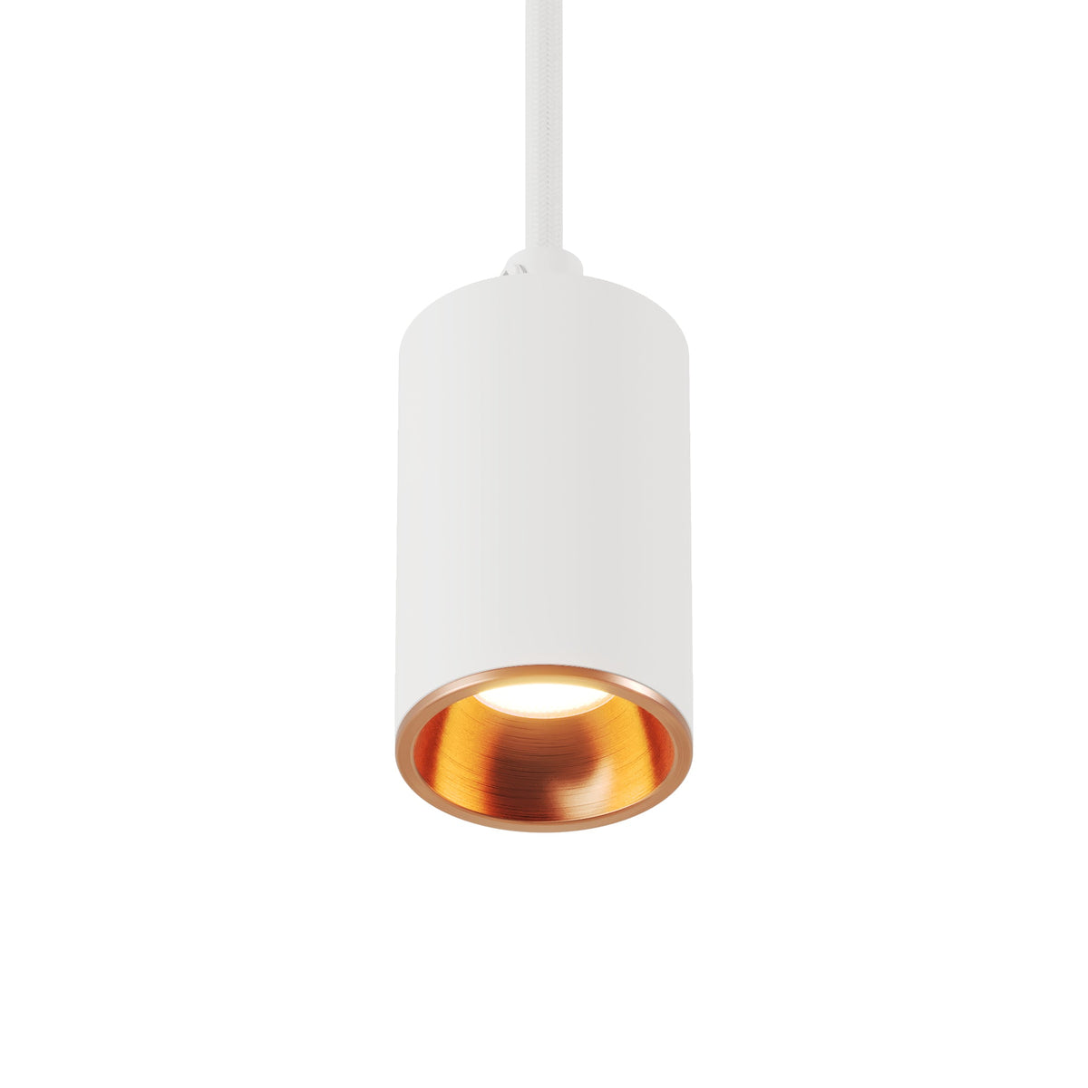 Faretto GU10 Spotlight LED Bispot - Bianco opaco / Rame satinato