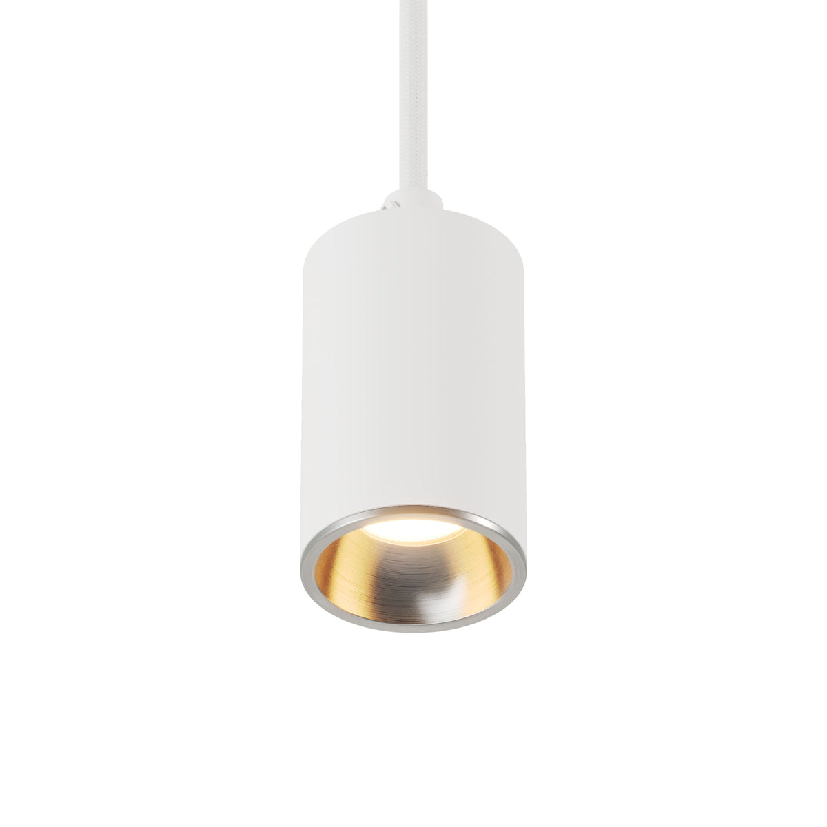 Faretto GU10 Spotlight LED Bispot - Bianco opaco / Titanio satinato