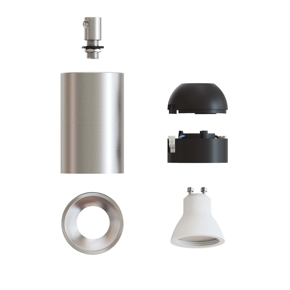 Faretto GU10 Spotlight LED Bispot - Titanio satinato