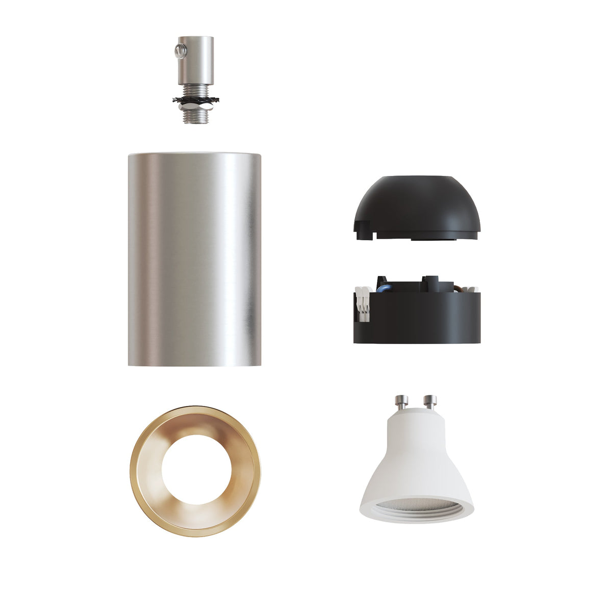 Faretto GU10 Spotlight LED Bispot - Titanio satinato / Bronzo satinato