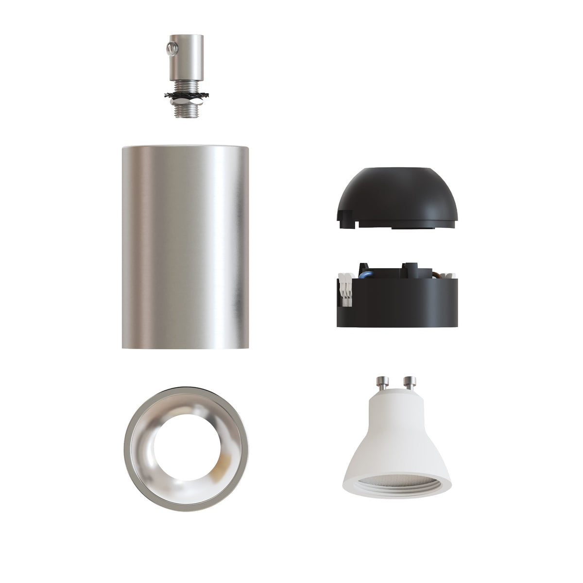 Faretto GU10 Spotlight LED Bispot - Titanio satinato / Cromo