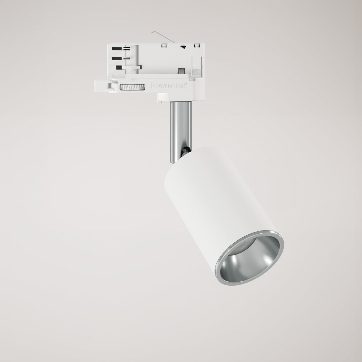 Faretto orientabile Bispot per sistema a binario - Bianco opaco / Cromo Si Powergear