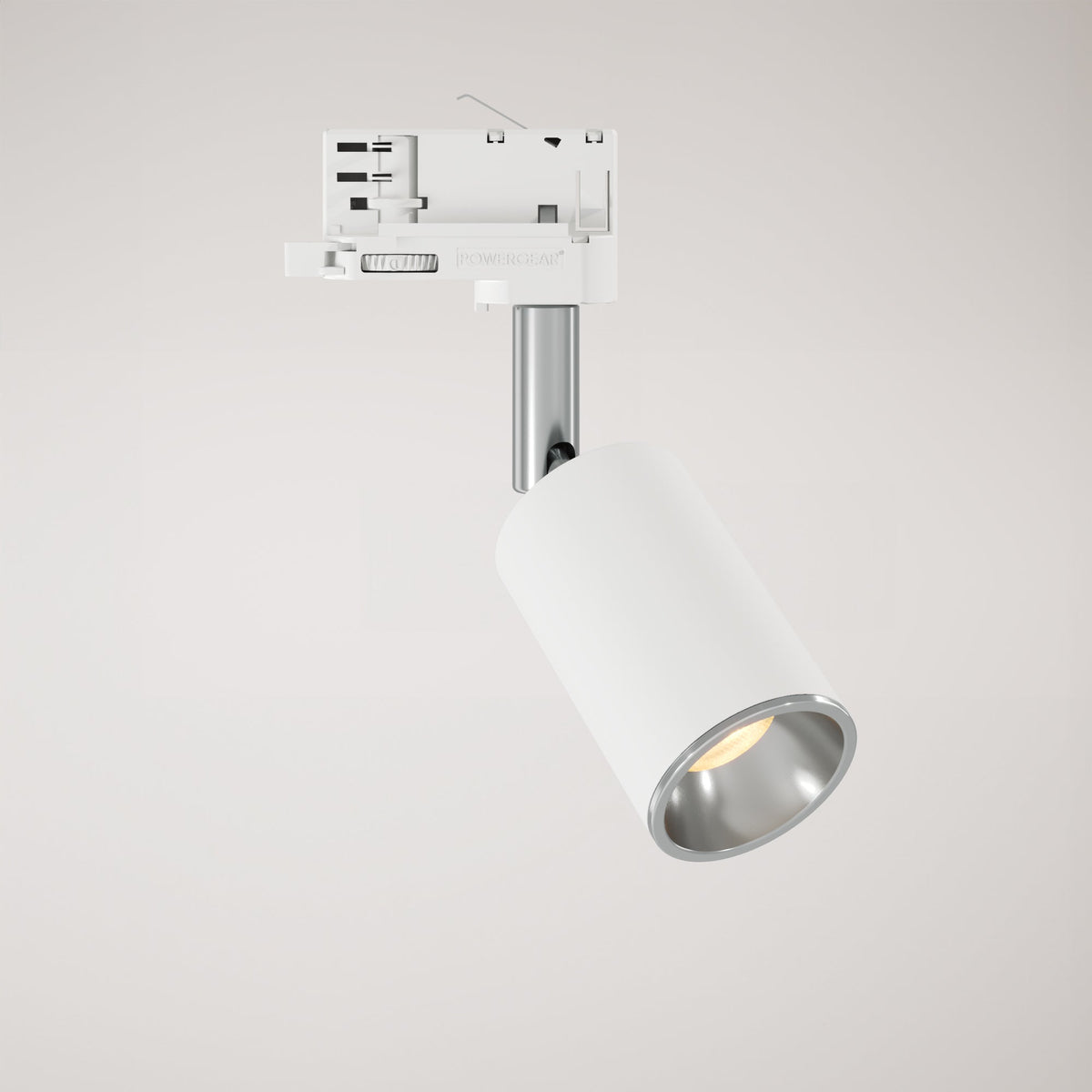 Faretto orientabile Bispot per sistema a binario - Bianco opaco / Cromo Si Powergear
