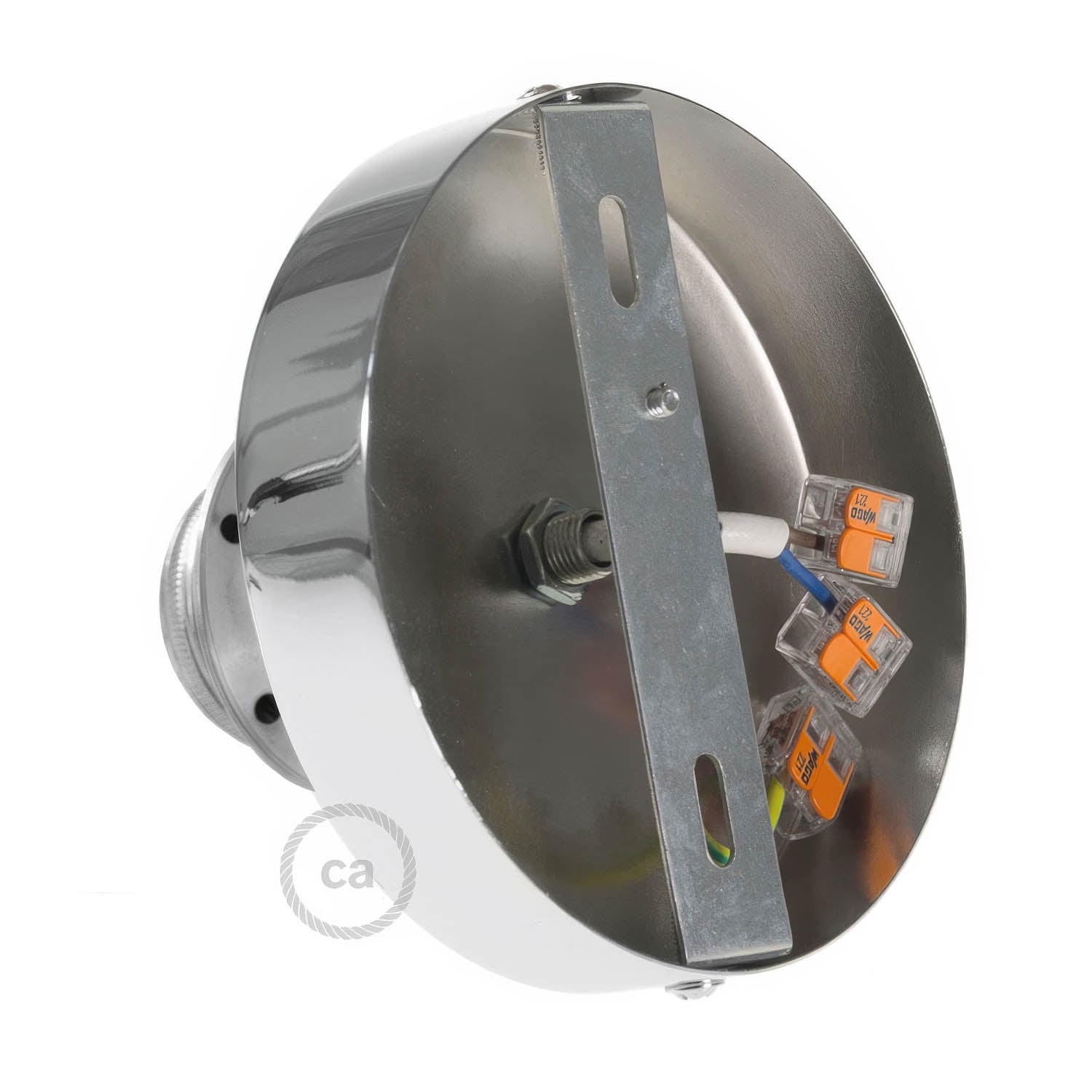 Fermaluce Metal con portalampada filettato E27, punto luce in metallo - Cromo