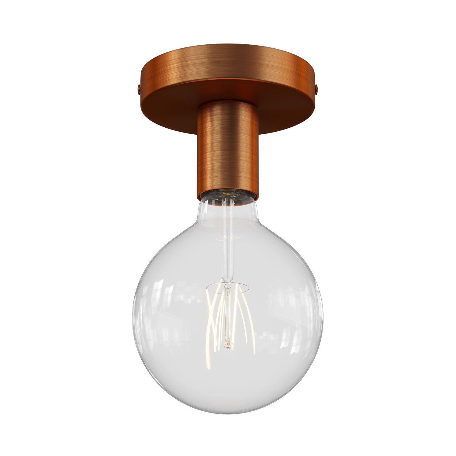 Fermaluce Metal, il punto luce in metallo a parete o soffitto - Rame satinato