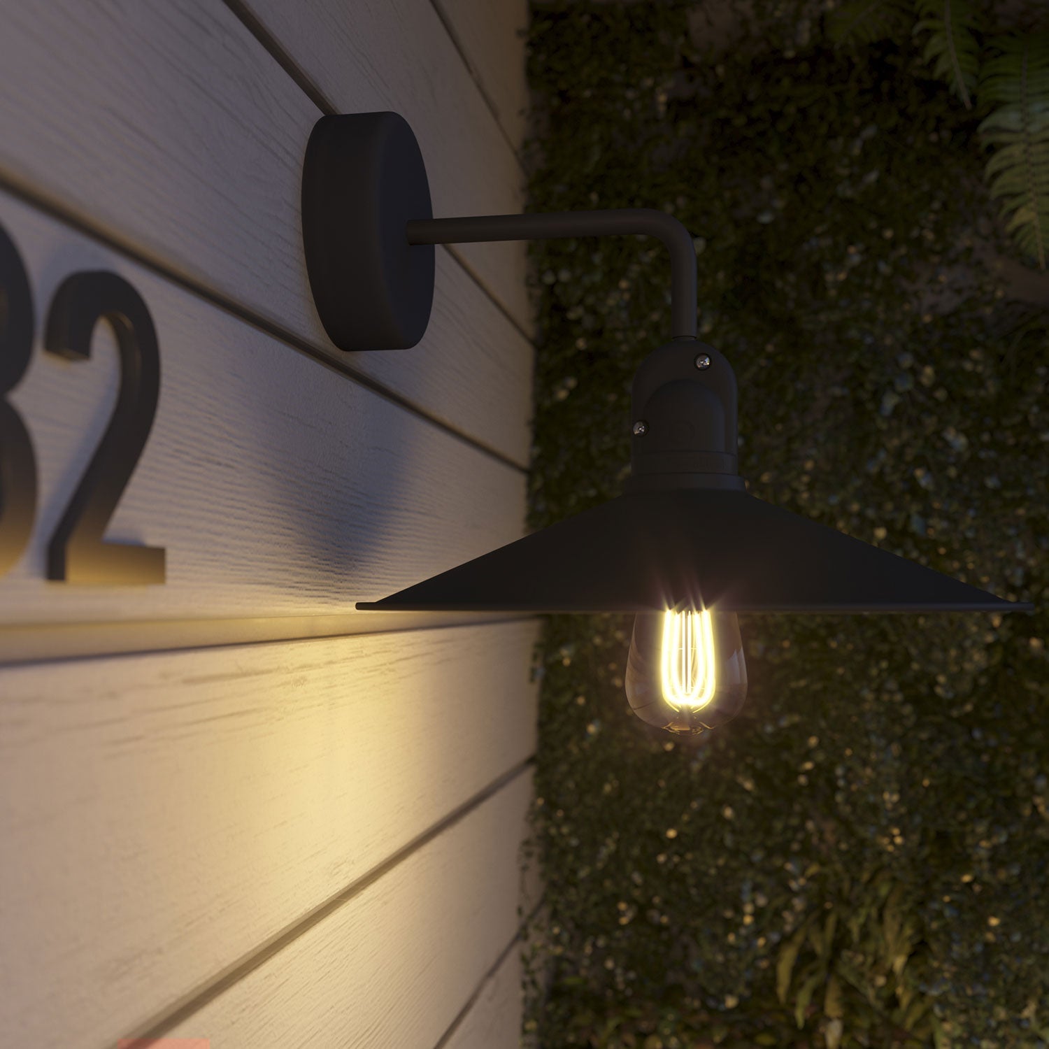 Fermaluce Modulair con estensione a L, paralume Swing e portalampada IP65 waterproof - Nero