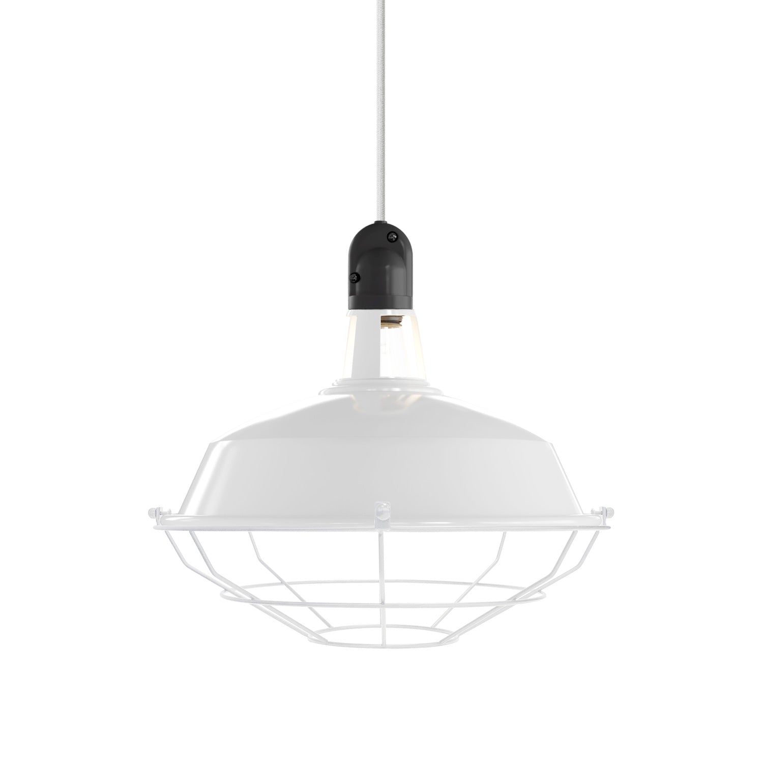 Gabbia in metallo per paralume Harbour - Bianco