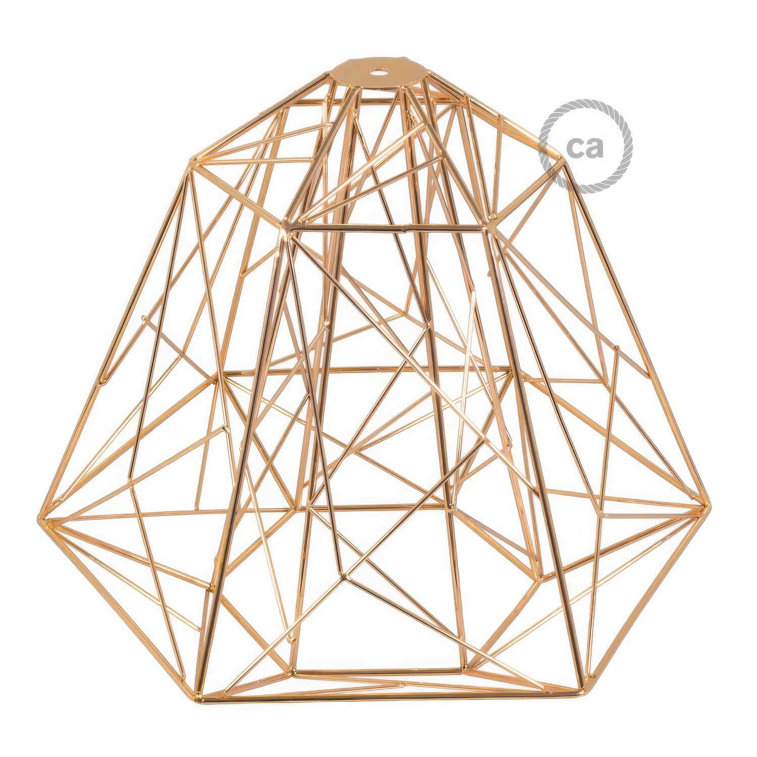 Gabbia XL paralume Apollo in metallo con portalampada E27 - Rame