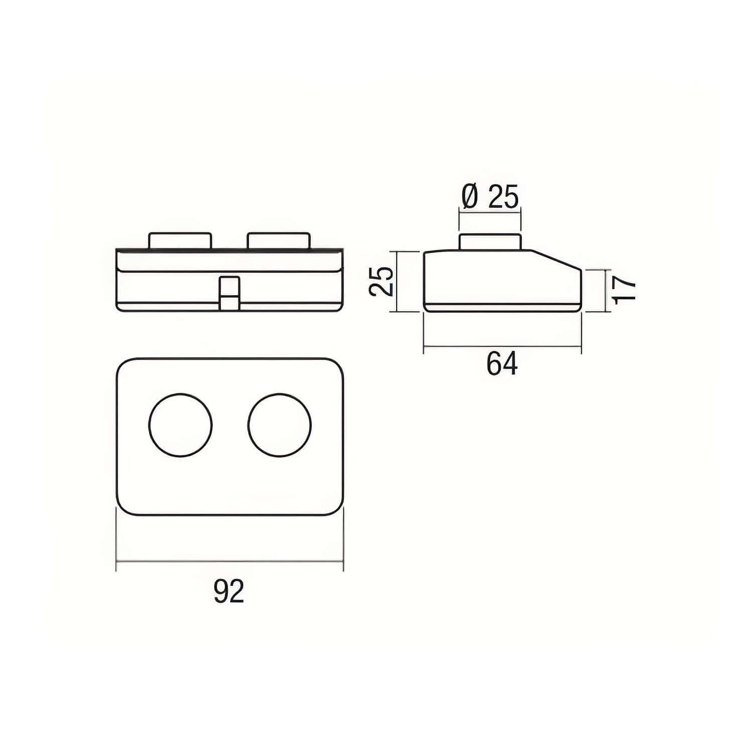 Interruttore Unipolare Nero con doppia accensione a pedale - Design by Achille Castiglioni
