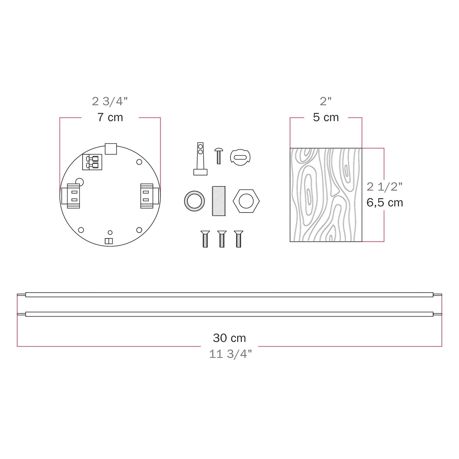 Kit elettronico per lampade a batteria 5V USB-C con portalampada E27 in legno - Neutro
